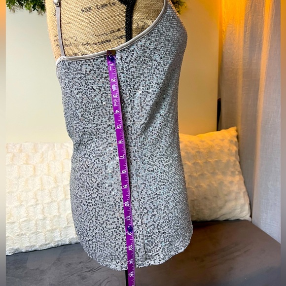 “EXPRESS” Silver sequins cami top, Small, great condition, used once - Picture 2 of 5